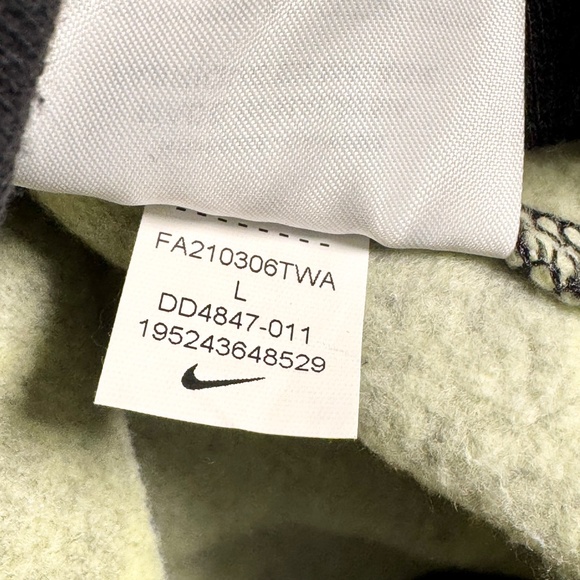 Nike Sport Black Yellow Volt Allover Print Pullover Hoodie Sz Large - Picture 11 of 12